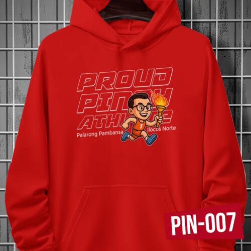 Red Hoodie Jacket for Proud Pinoy Athlete, Palarong Pambansa 2025, Ilocos Norte - PIN-007 Thumbnail