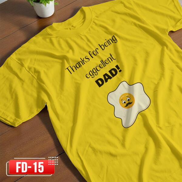 Thanks for being eggcellent DAD!, Father's Day Funny Shirt with Cliparts - FD-15 Thumbnail