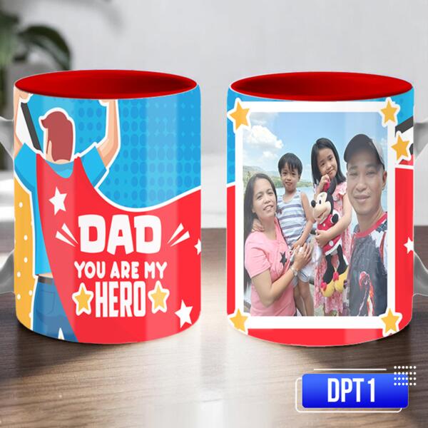 DAD your are my HERO, Inner Color Mug with Personalized Images, Perfect Gift for Father's Day - DPT1 Thumbnail