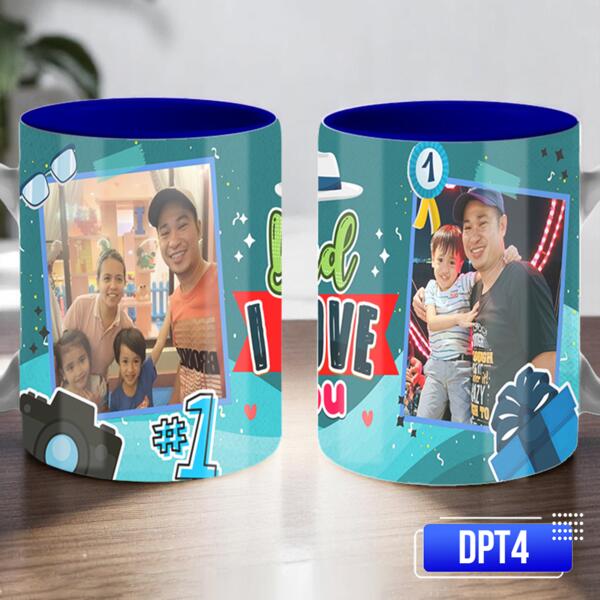 Dad I LOVE you, Inner Color Mug with Personalized Images, Perfect Gift for Father's Day - DPT4 Thumbnail