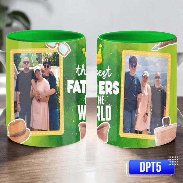 the best FATHERS in the WORLD, Inner Color Mug with Personalized Images, Perfect Gift for Father's Day - DPT5 Thumbnail