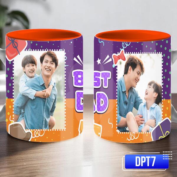 BEST DAD, Inner Color Mug with Personalized Images, Perfect Gift for Father's Day - DPT7 Thumbnail