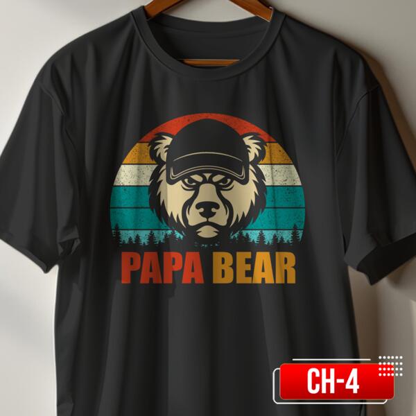 PAPA BEAR, Perfect Gift for Cool Father, Streetwear Shirt for Father's Day - CH-4 Thumbnail