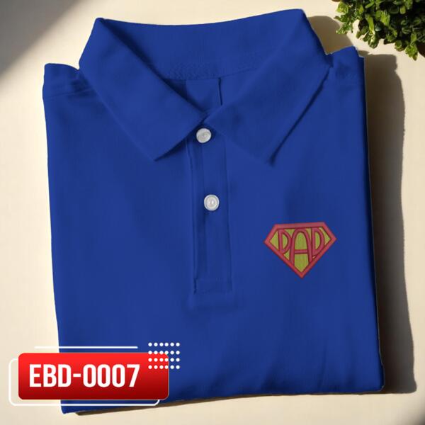 SUPER DAD, Embroidered Polo Shirt for Super Dad, Happy Father's Day - EBD-0007 Thumbnail