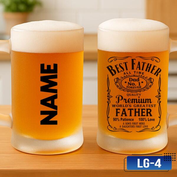 Best FATHER all time quality, Premium World's Greatest FATHER, Beer Mug for Best Father, Best Gift for Father's Day - LG-4 Thumbnail
