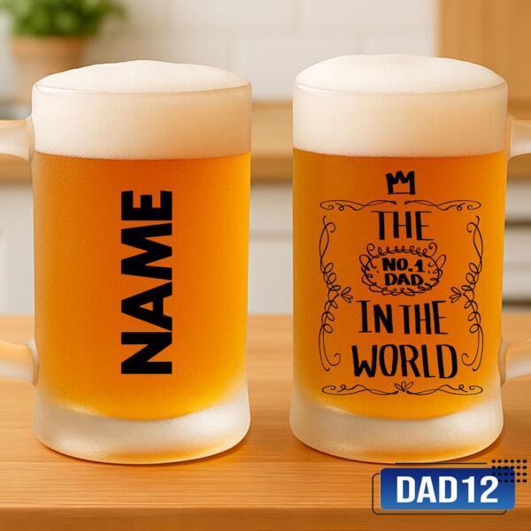 The No.1 DAD in the World, Beer Mug for No.1 DAD, Best Gift for Father's Day - DAD12 Thumbnail
