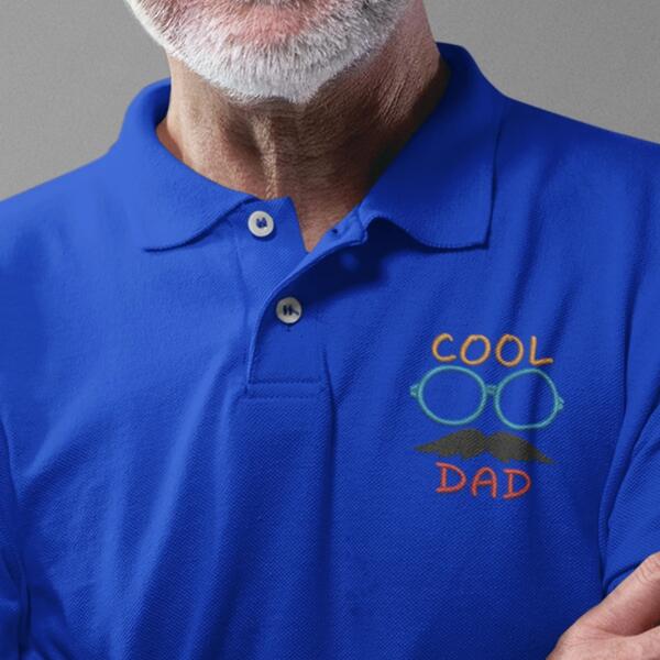 Embroidered Polo Shirt with Father's Day Design Thumbnail