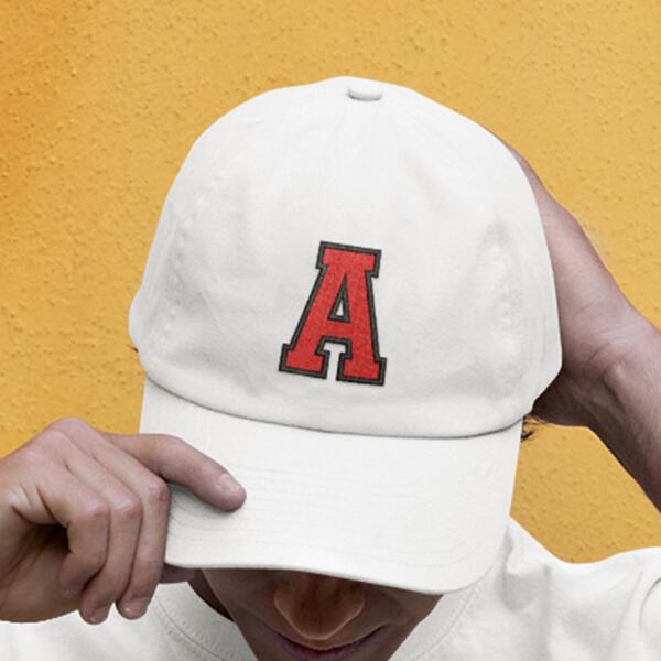 Embroidered Brush Cap with Monogram Design Thumbnail