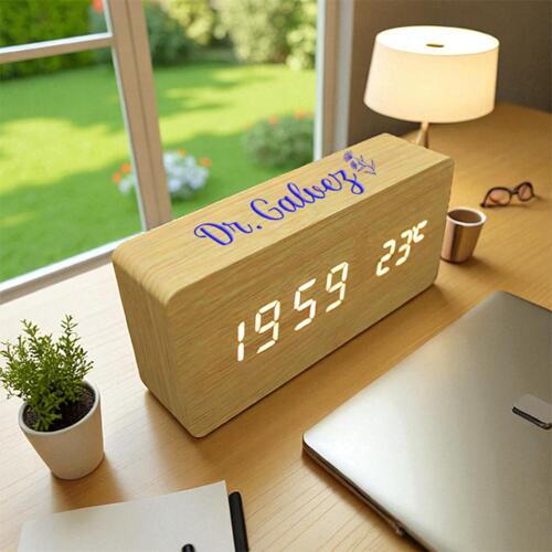 Wooden Digital Clock with UV Print Thumbnail
