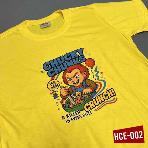 CHUCKY CHUNKS, A killer in Every Bite! CRUNCH!, Halloween Cereal Design, Halloween Shirt - HCE-002 Thumbnail