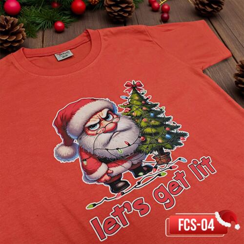 Let's Get Lit, Funny Santa Claus Christmas Shirt - FCS-04 Thumbnail