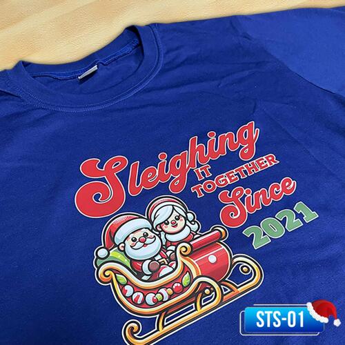 Sleighing it Together Since Year, Couple Design with Personalized Year for Christmas Shirt - STS-01 Thumbnail