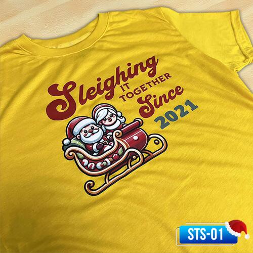 Sleighing it Together Since Year, Couple Design with Personalized Year for Christmas Shirt - STS-01 Thumbnail