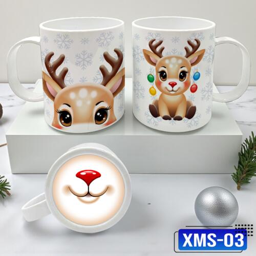 Cute Reindeer, Perfect Gift for Christmas, White Mug for Christmas - XMS-03 Thumbnail