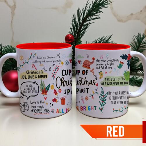 Cup of Christmas Spirit, The Best Gifts are Wrapped in Love, Christmas is Joy, Love & Family, Inner Color Mug for Christmas - ChristmasMug Thumbnail