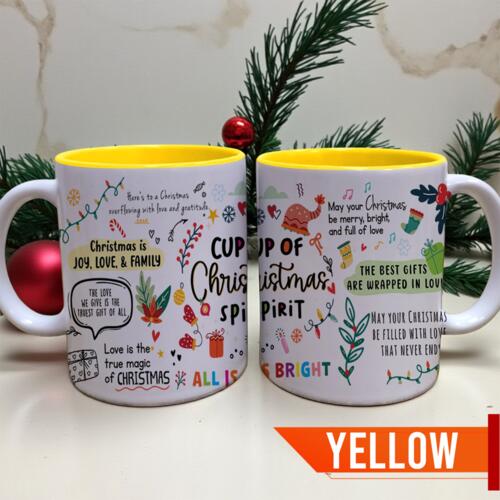 Cup of Christmas Spirit, The Best Gifts are Wrapped in Love, Christmas is Joy, Love & Family, Inner Color Mug for Christmas - ChristmasMug 3 Thumbnail