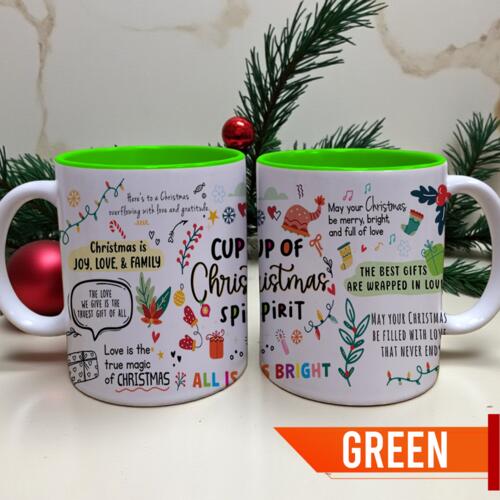 Cup of Christmas Spirit, The Best Gifts are Wrapped in Love, Christmas is Joy, Love & Family, Inner Color Mug for Christmas - ChristmasMug 4 Thumbnail