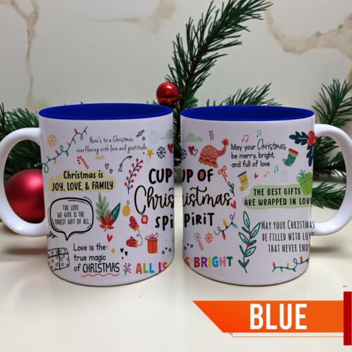 Cup of Christmas Spirit, The Best Gifts are Wrapped in Love, Christmas is Joy, Love & Family, Inner Color Mug for Christmas - ChristmasMug 5 Thumbnail