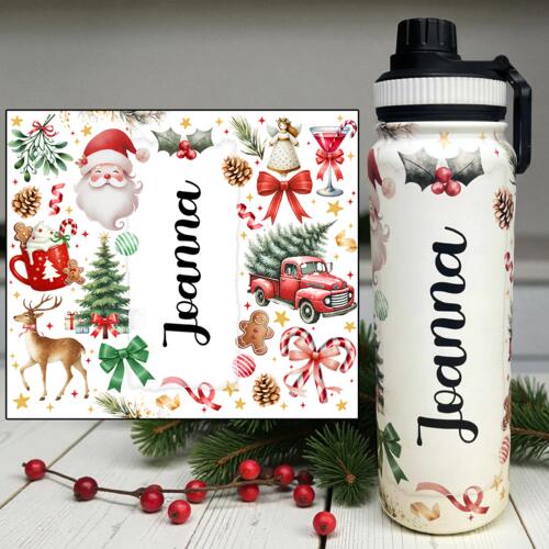 Christmas Background with Personalized Name - SLST-01 Thumbnail