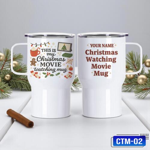 This is my Christmas MOVIE watching mug, Christmas Mug Wrap with Personalized Name - CTM-02 Thumbnail