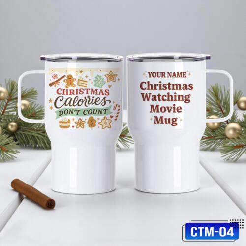 CHRISTMAS Calories Don't Count, Christmas Mug Wrap with Personalized Name - CTM-04 Thumbnail