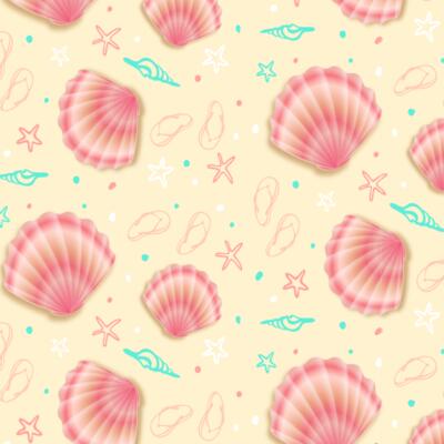 Summer Background Pattern - Seashells - VSP11 Thumbnail