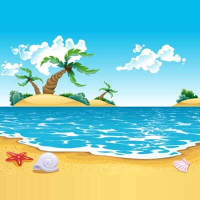 Summer Sticker - Beach View - VSP22 Thumbnail