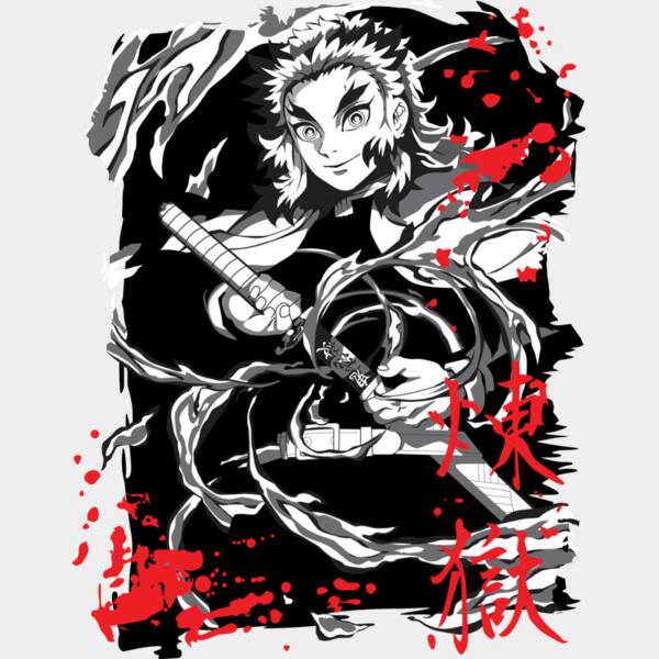 Demon Slayer, Rengoku Flame Hashira Clipart, Demon Slayer - KNY 10 Thumbnail