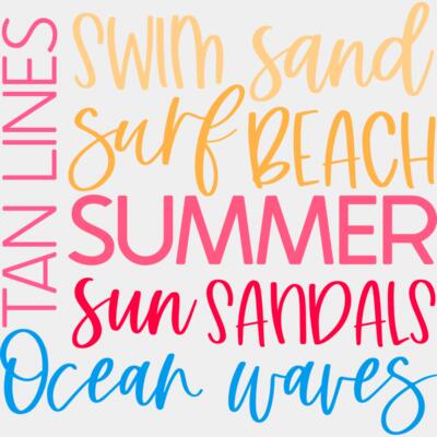 Tan Lines, Swim, Sand, Surf, Beach, Sun, Sandals, Ocean Waves, Summer - SUM-012 Thumbnail