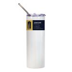 20oz Glitter Stainless Skinny with Straw (White) Thumbnail