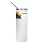20oz Glitter Stainless Skinny with Straw (White) Thumbnail