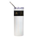 20oz Glitter Stainless Skinny with Straw (White) Thumbnail