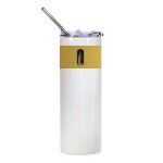 20oz Glitter Stainless Skinny with Straw (White) Thumbnail