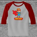 Raglan 3/4 Roundneck Shirt (Gray Body) Thumbnail