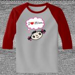 Raglan 3/4 Roundneck Shirt (Gray Body) Thumbnail