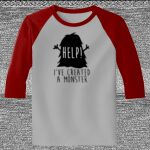 Raglan 3/4 Roundneck Shirt (Gray Body) Thumbnail