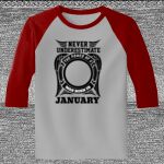 Raglan 3/4 Roundneck Shirt (Gray Body) Thumbnail