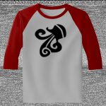 Raglan 3/4 Roundneck Shirt (Gray Body) Thumbnail