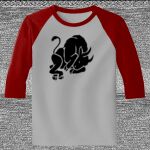 Raglan 3/4 Roundneck Shirt (Gray Body) Thumbnail