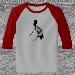 Raglan 3/4 Roundneck Shirt (Gray Body) Thumbnail