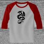 Raglan 3/4 Roundneck Shirt (Gray Body) Thumbnail