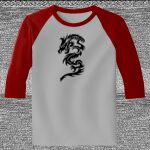 Raglan 3/4 Roundneck Shirt (Gray Body) Thumbnail