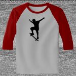 Raglan 3/4 Roundneck Shirt (Gray Body) Thumbnail