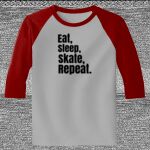 Raglan 3/4 Roundneck Shirt (Gray Body) Thumbnail