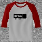 Raglan 3/4 Roundneck Shirt (Gray Body) Thumbnail