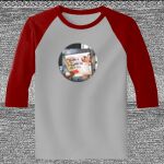 Raglan 3/4 Roundneck Shirt (Gray Body) Thumbnail