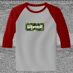 Raglan 3/4 Roundneck Shirt (Gray Body) Thumbnail