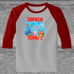 Raglan 3/4 Roundneck Shirt (Gray Body) Thumbnail