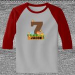 Raglan 3/4 Roundneck Shirt (Gray Body) Thumbnail