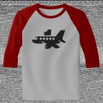 Raglan 3/4 Roundneck Shirt (Gray Body) Thumbnail